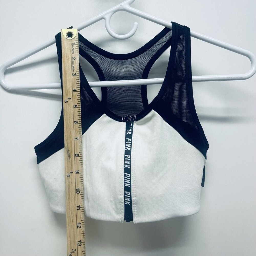 PINK Victoria's Secret Sport Bra Sz S/P Women’s White & Black Ultimate Unlined - Picture 4 of 9